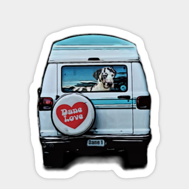 Dane In Camper Van Sticker by NikkiBear67